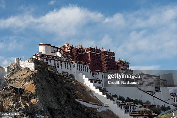 potala palace, in tibet, china. - lhasa stock pictures, royalty-free photos & images