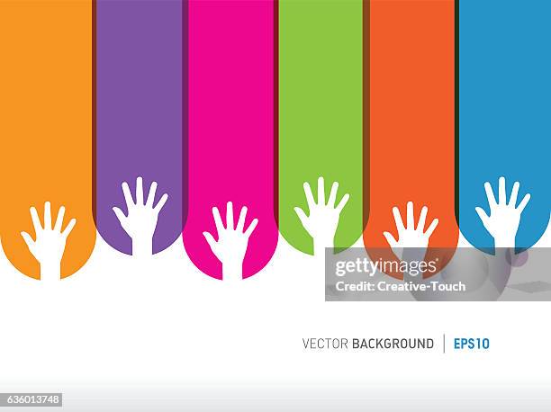 colored human hands - refugee school stock illustrations