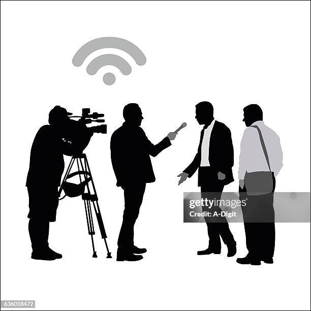 business interview shoot - film crew stock-grafiken, -clipart, -cartoons und -symbole