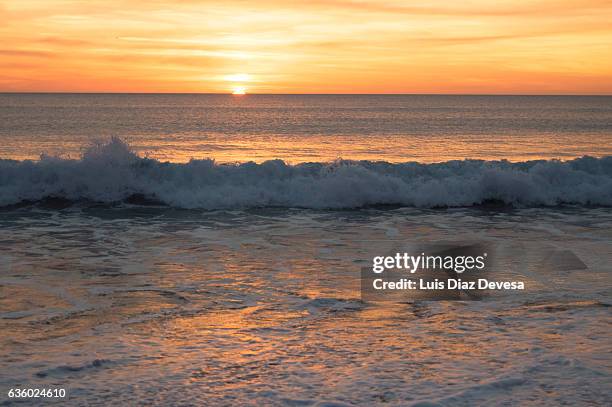 sunset over the beach - sunset beach 個照片及圖片檔