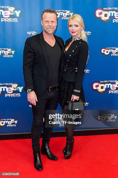 Jenke von Wilmsdorff and Mia Bergmann attend the 20th Annual German Comedy Awards at Coloneum on October 25, 2016 in Cologne, Germany.