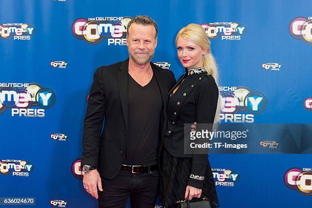 Jenke von Wilmsdorff and Mia Bergmann attend the 20th Annual German Comedy Awards at Coloneum on October 25, 2016 in Cologne, Germany.