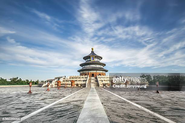 qiniandian - temple of heaven stock pictures, royalty-free photos & images