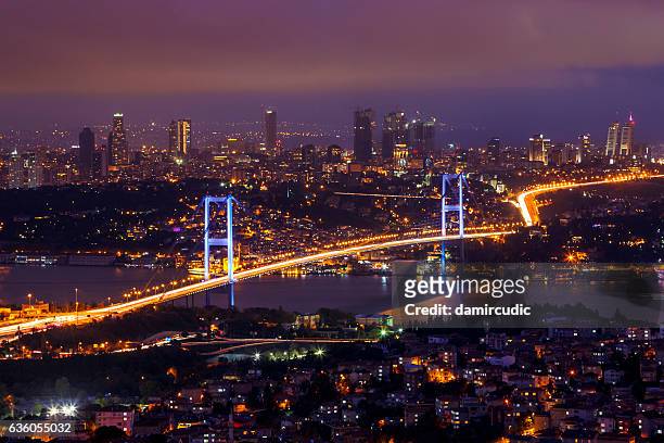 bosporus-brücke, istanbul  - bosporus stock-fotos und bilder