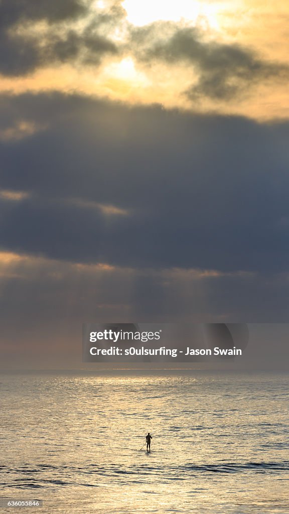 Sunset surf on the Isle of Wight