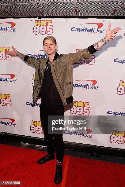 Machine Gun Kelly attends the Hot 99.5 Jingle Ball at Verizon Center on December 12, 2016 in Washington, DC.