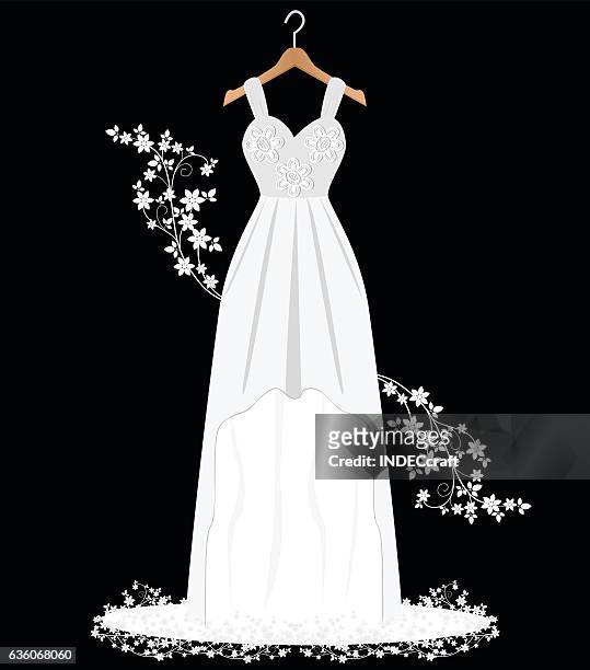 wedding dress - carolina herrera runway february 2018 new york fashion week stock illustrations