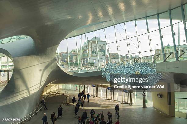 arnhem central newly designed train station in the netherlands - arnhem central station stock pictures, royalty-free photos & images