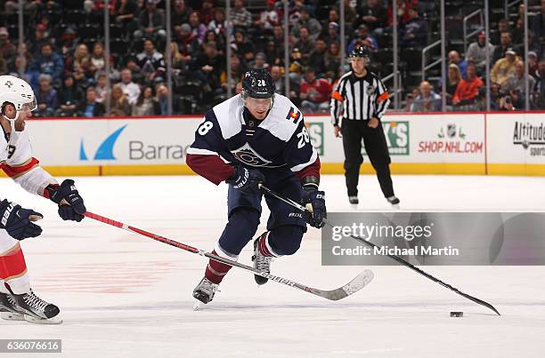 Patrick Wiercioch of the Colorado Avalanche skates against the Florida Panthers at the Pepsi Center on December 16, 2016 in Denver, Colorado. The...