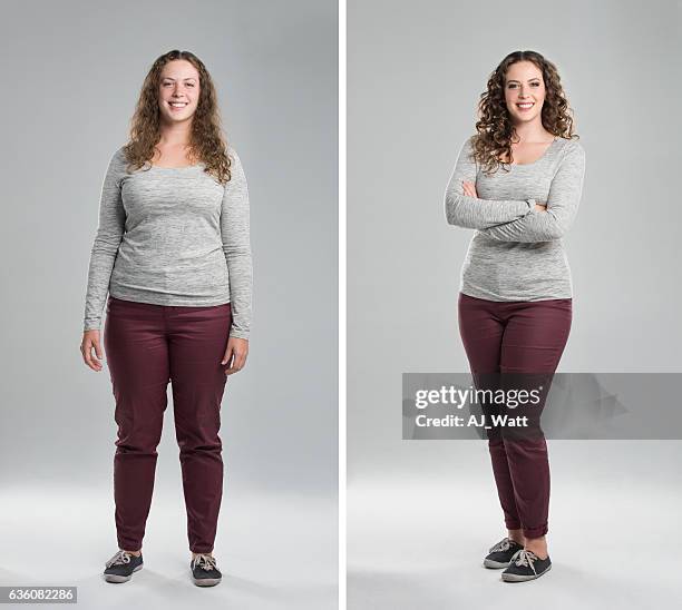 nothing happens overnight but it will happen - before and after woman stock pictures, royalty-free photos & images