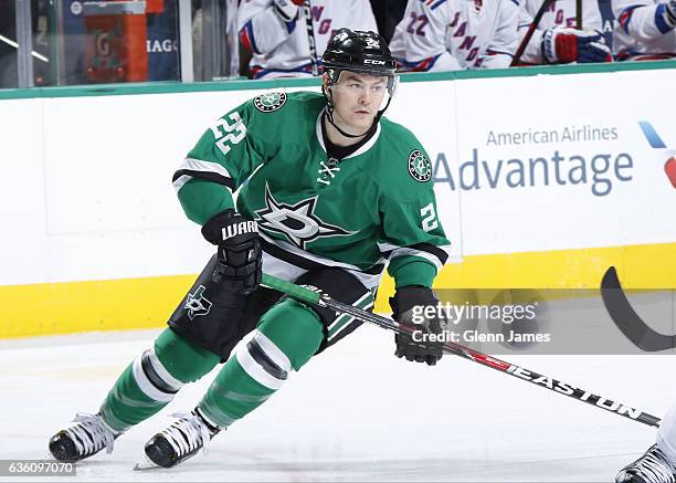 Jiri Hudler of the Dallas Stars skates against the New York Rangers at the American Airlines Center on December 15, 2016 in Dallas, Texas.