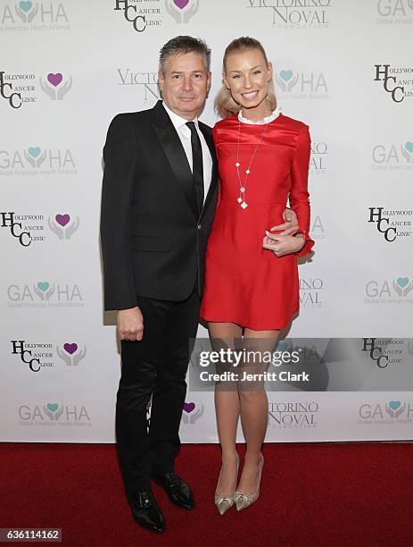 Dr. Alex Gershman and Hannah Noval attend the Victorino Noval Foundation Christmas Party on December 17, 2016 in Beverly Hills, California.