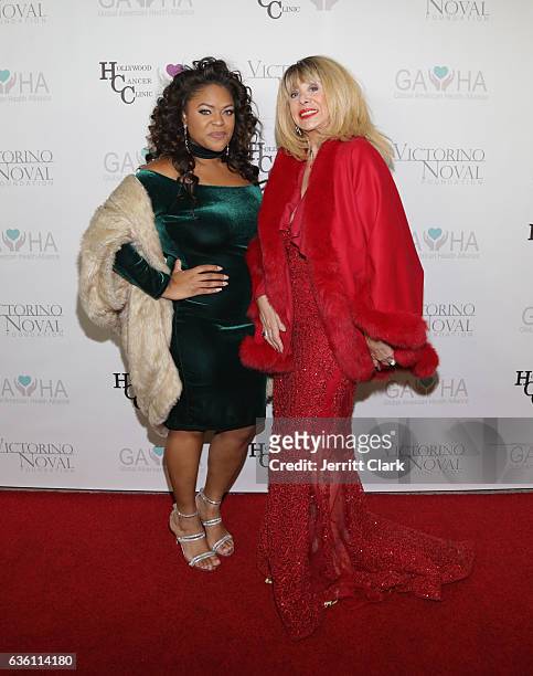Dominique Simpson and Sandra Costa attend the Victorino Noval Foundation Christmas Party on December 17, 2016 in Beverly Hills, California.