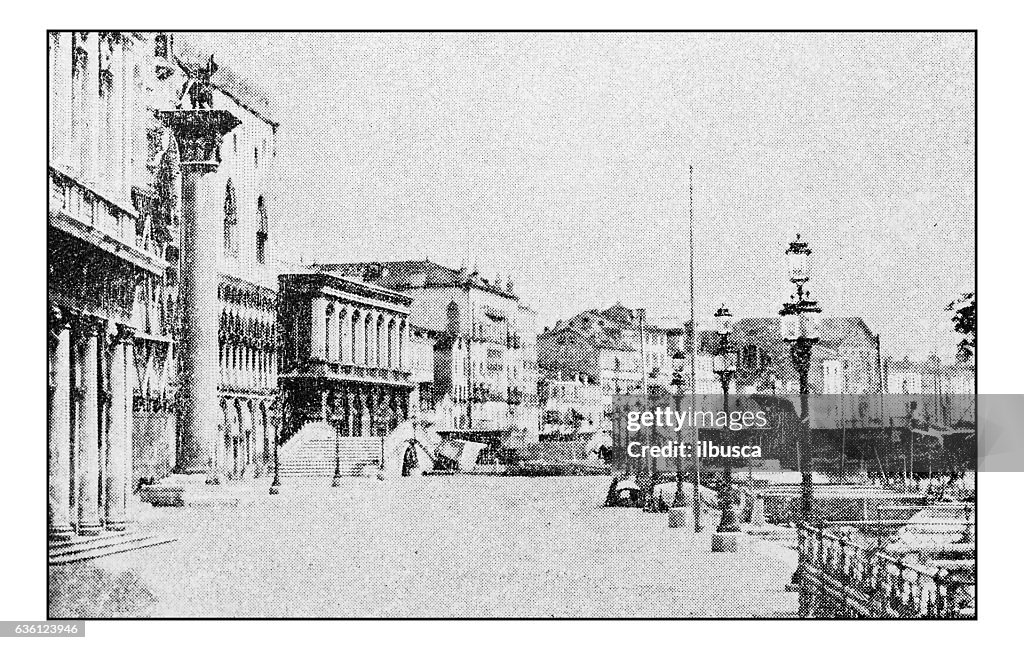 Antique dotprinted photographs of Italy: Venice, Riva degli Schiavoni