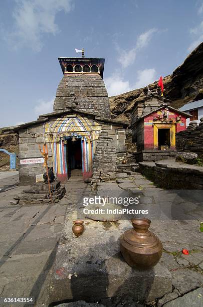 Tunganath Temple and village. Chopta valley. Near Kedarnath. Panch Kedar. Garhwal Himlayas. Uttarakhand.