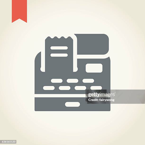 cash register icon - counting machine stock illustrations