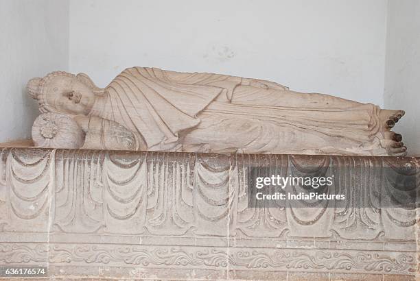 Sleeping Buddha at Shanti Stupa.