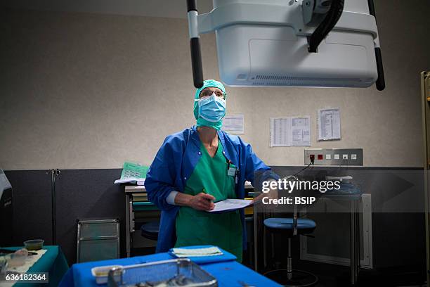 Robot-assisted surgery.