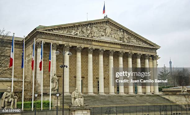 facade of the national assembly building, paris - french parliament stock pictures, royalty-free photos & images