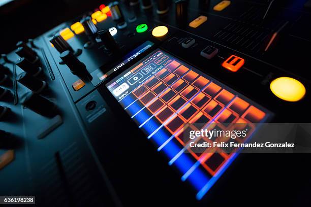 dj console mixing desk at the night club - mixing fader stock pictures, royalty-free photos & images
