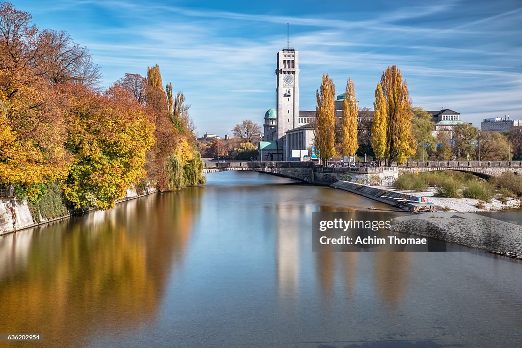 Isar Map Isar River And Deutsches Museum Munich Bavaria Germany Europe High-Res ...