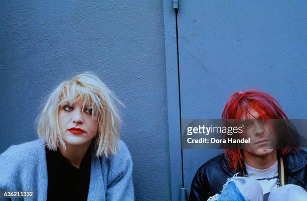 Courtney Love and Kurt Cobain, New York, 10th January 1992.