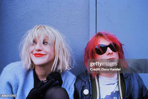 Courtney Love and Kurt Cobain, New York, 10th January 1992.