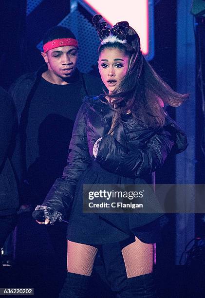 Ariana Grande performs onstage during Power 96.1's Jingle Ball 2016 at Philips Arena on December 16, 2016 in Atlanta, Georgia.