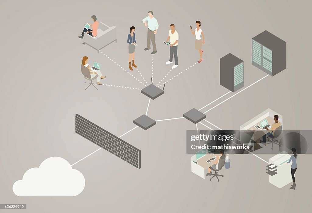 Lan Network Diagram High-Res Vector Graphic - Getty Images
