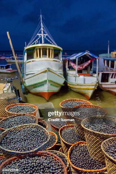 acai market in belem city - para state 個照片及圖片檔