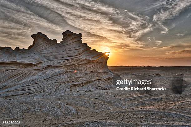 fossil dunes, al wathba, abu dhabi - arabian resto foto e immagini stock