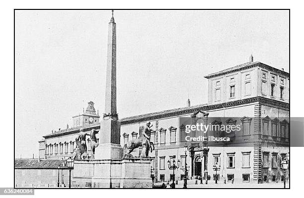 ilustrações de stock, clip art, desenhos animados e ícones de antique dotprinted photographs of italy: rome, quirinale palace - quirinal palace