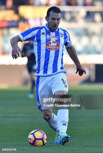 Hugo Campagnaro of Pescara Calcio in action during the Serie A match between Pescara Calcio and Bologna FC at Adriatico Stadium on December 18, 2016...