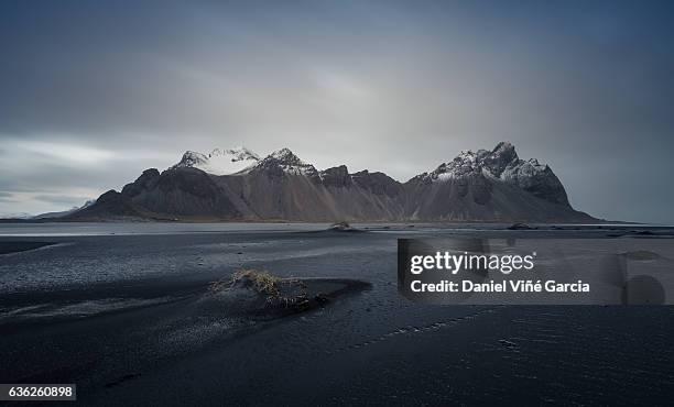 stokksnes and vestrahorn, iceland - black sand iceland stock pictures, royalty-free photos & images