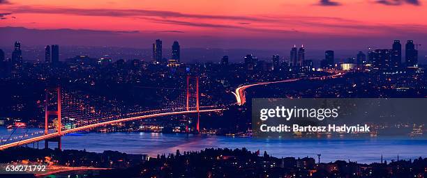 bosphorus bridge, istanbul - contemporary istanbul stock pictures, royalty-free photos & images