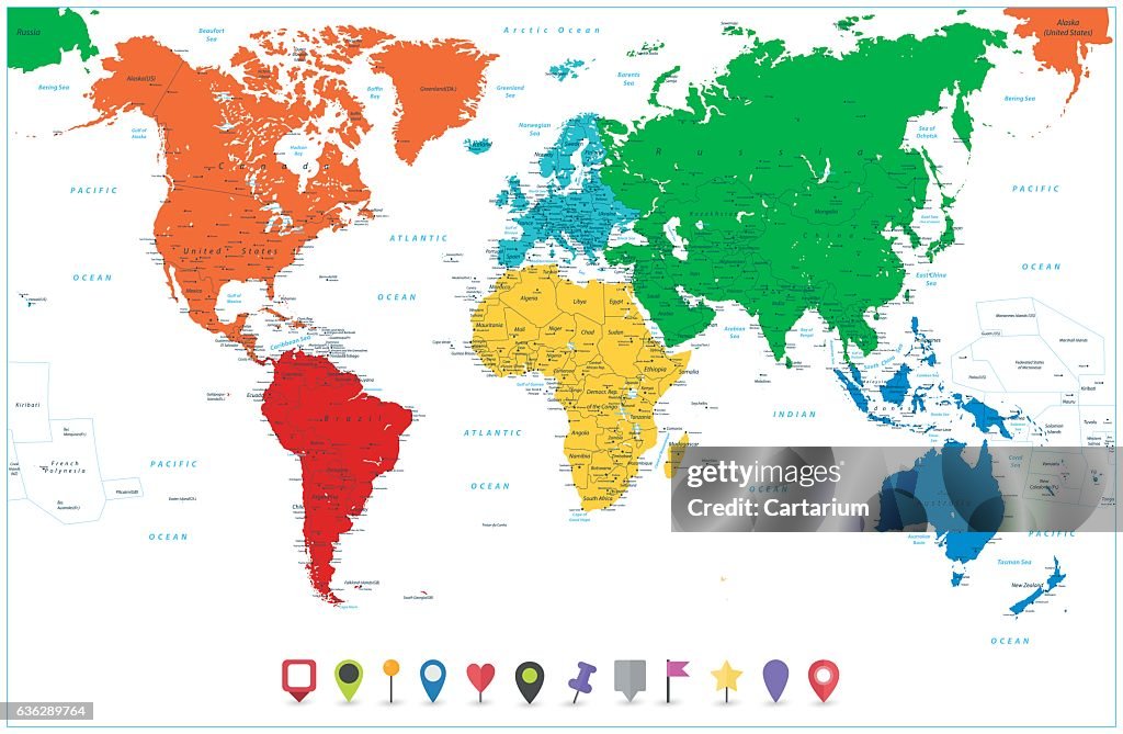 Continent 54 Flat Map Of The Continents The Map Shown Offers A View Of The World In