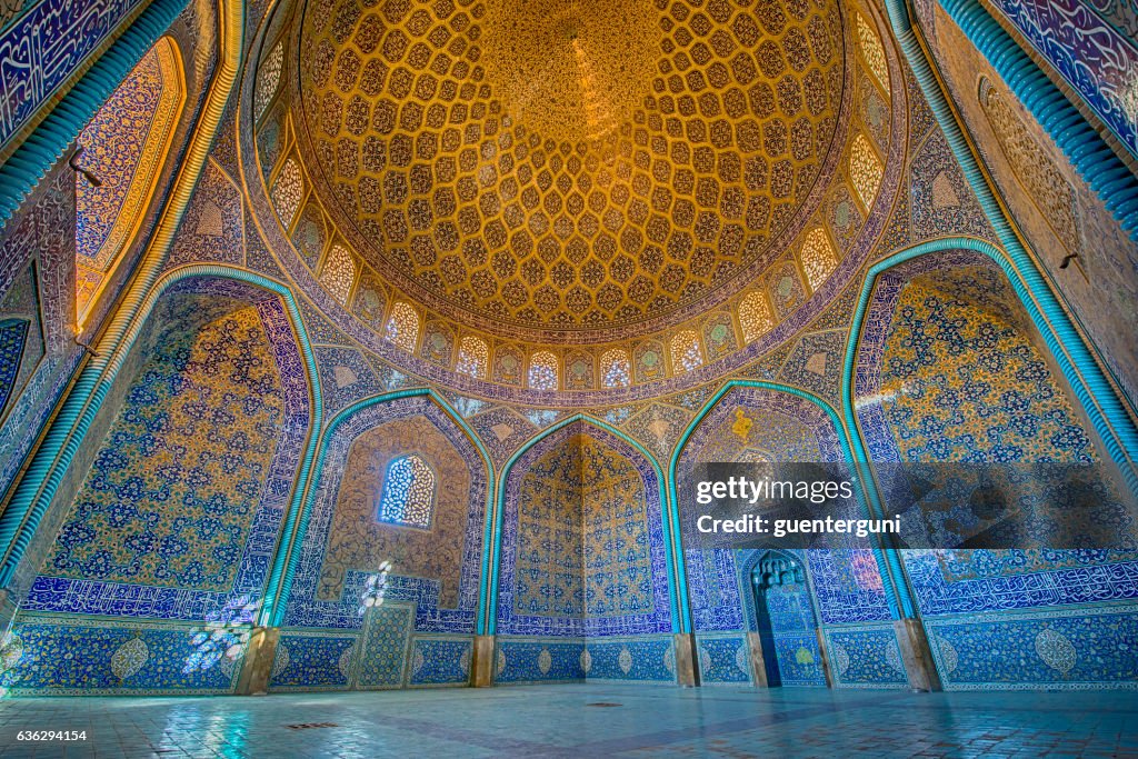 Mosaic decoration inside of Sheikh Lotfollah Mosque, Isfahan