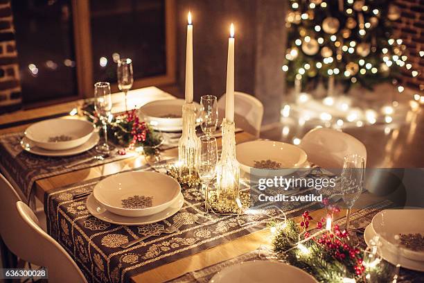 holiday tradition - table setting stock pictures, royalty-free photos & images