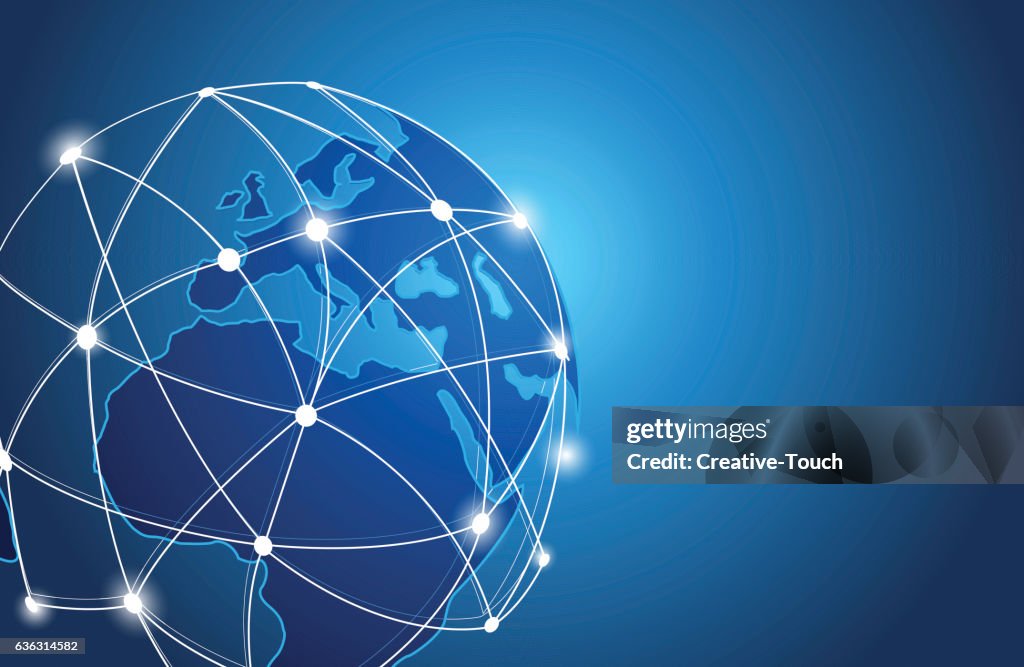One Global Network Example Global Networks On The World High-Res Vector Graphic - Getty Images