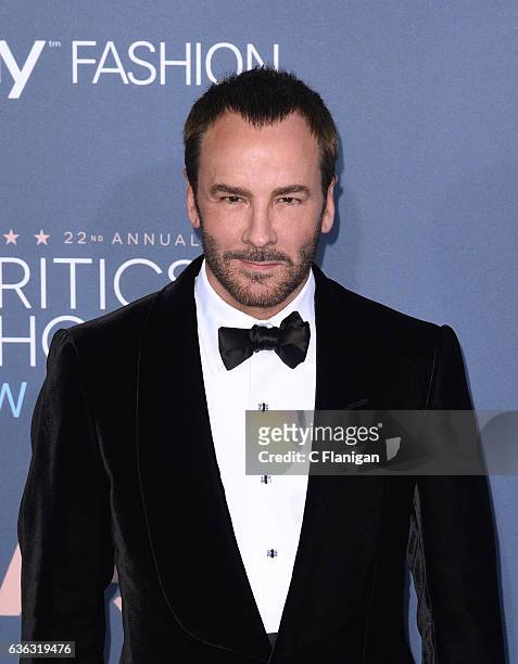 Tom Ford arrives at The 22nd Annual Critics' Choice Awards at Barker Hangar on December 11, 2016 in Santa Monica, California.