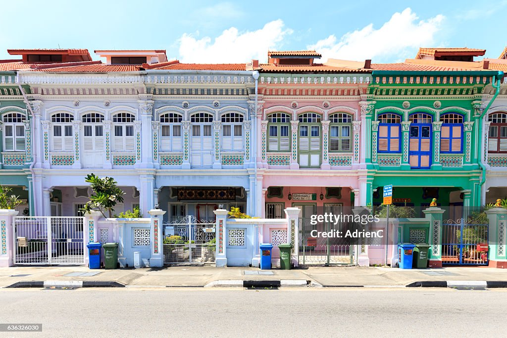 Rows of Peranakan Houses in Singapore in a day