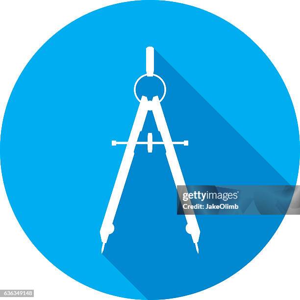 drafting compass icon silhouette - drawing compass stock illustrations