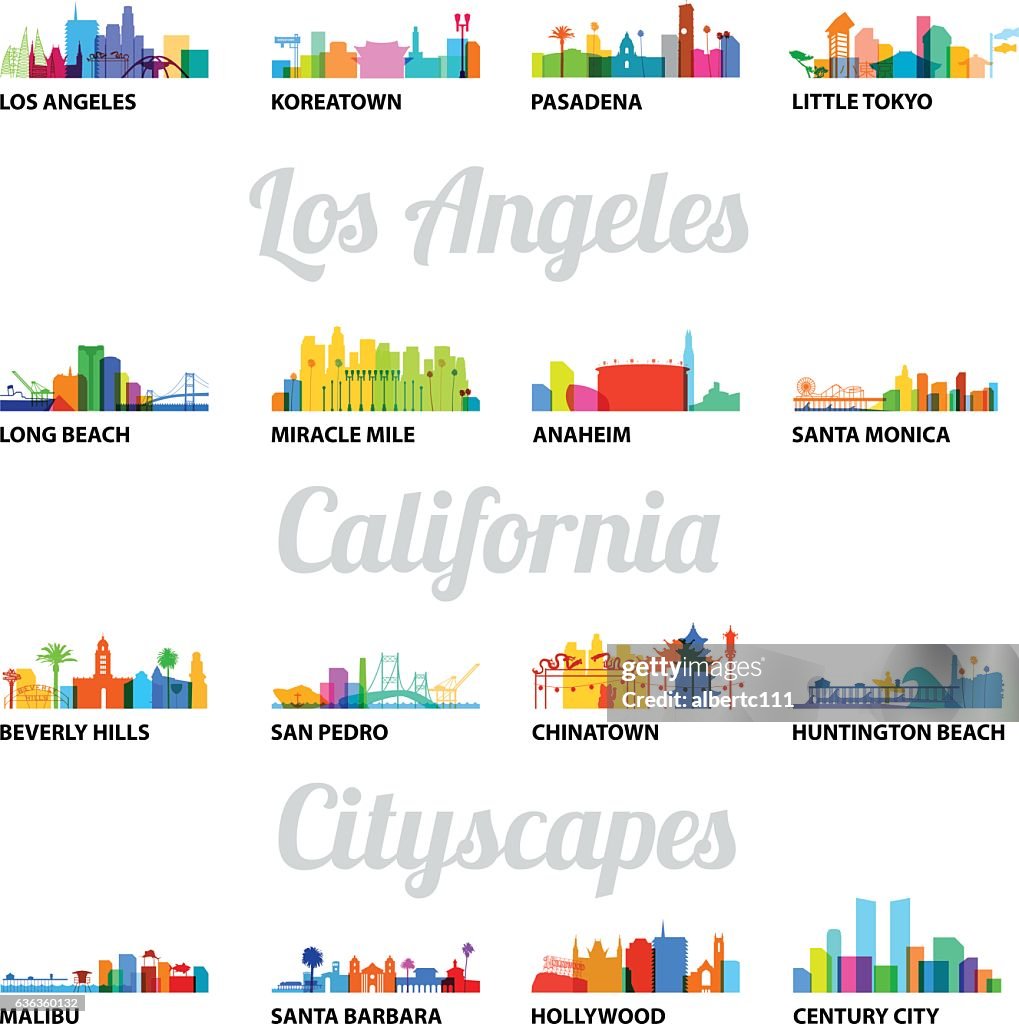 Serie von Stadtansichten in Los Angeles