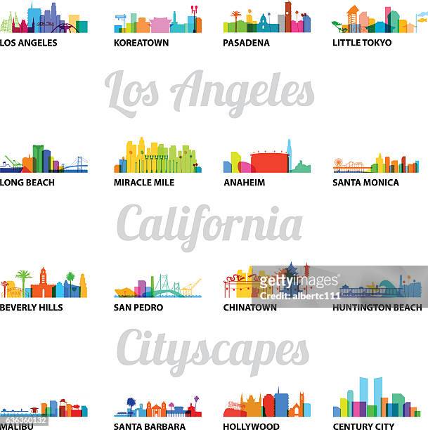 series of los angeles related cityscapes - pasadena california stock illustrations