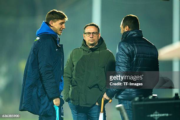 Sports director Martin Bader of Hannover 96 looks on after the Friendly Match between Hannover 96 and Hertha BSC at Cornelia Sports Center on January...