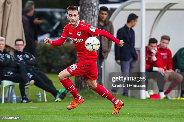 Kenan Karaman of Hannover 96 in action during the Friendly Match between Hannover 96 and Gostaresh Foolad FC at training camp on January 13, 2016 in...