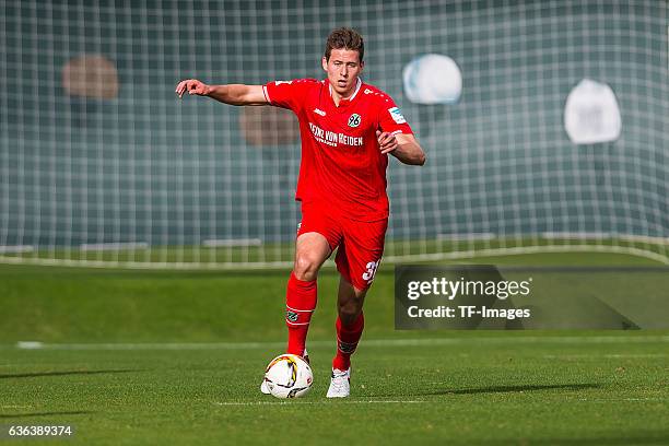 Waldemar Anton of Hannover 96 in action during the Friendly Match between Hannover 96 and Gostaresh Foolad FC at training camp on January 13, 2016 in...