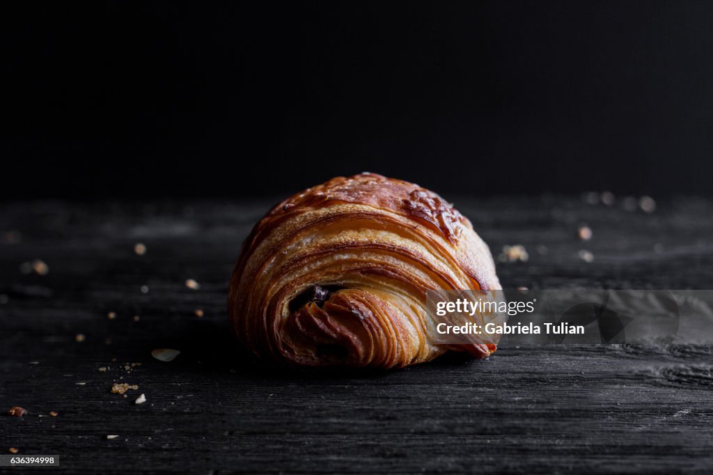 Croissant with chocolate