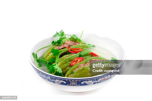 vietnamese stuffed bitter melon soup - auricularia auricula judae stock pictures, royalty-free photos & images