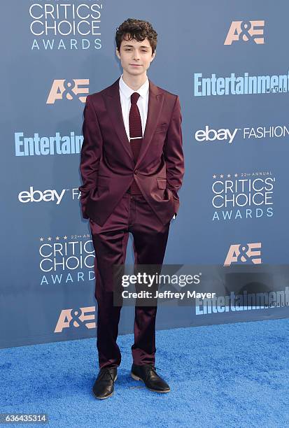 Actor Lucas Jade Zuman arrives at The 22nd Annual Critics' Choice Awards at Barker Hangar on December 11, 2016 in Santa Monica, California.